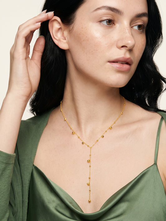 IXIA by GIVA Orbit Mode Gold Plated Lariat Necklace