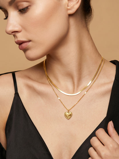 Heart On Lock Gold Plated Necklace