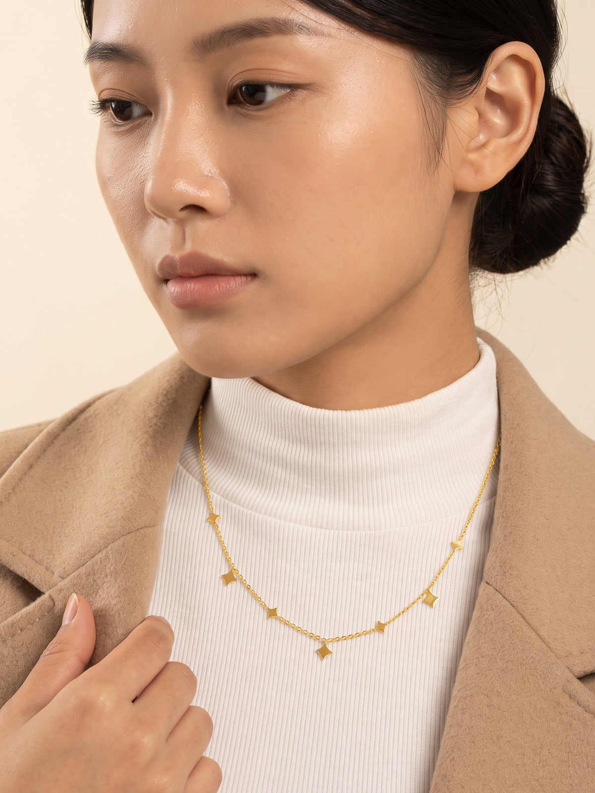 IXIA by GIVA Diamond Dust Gold Plated Necklace