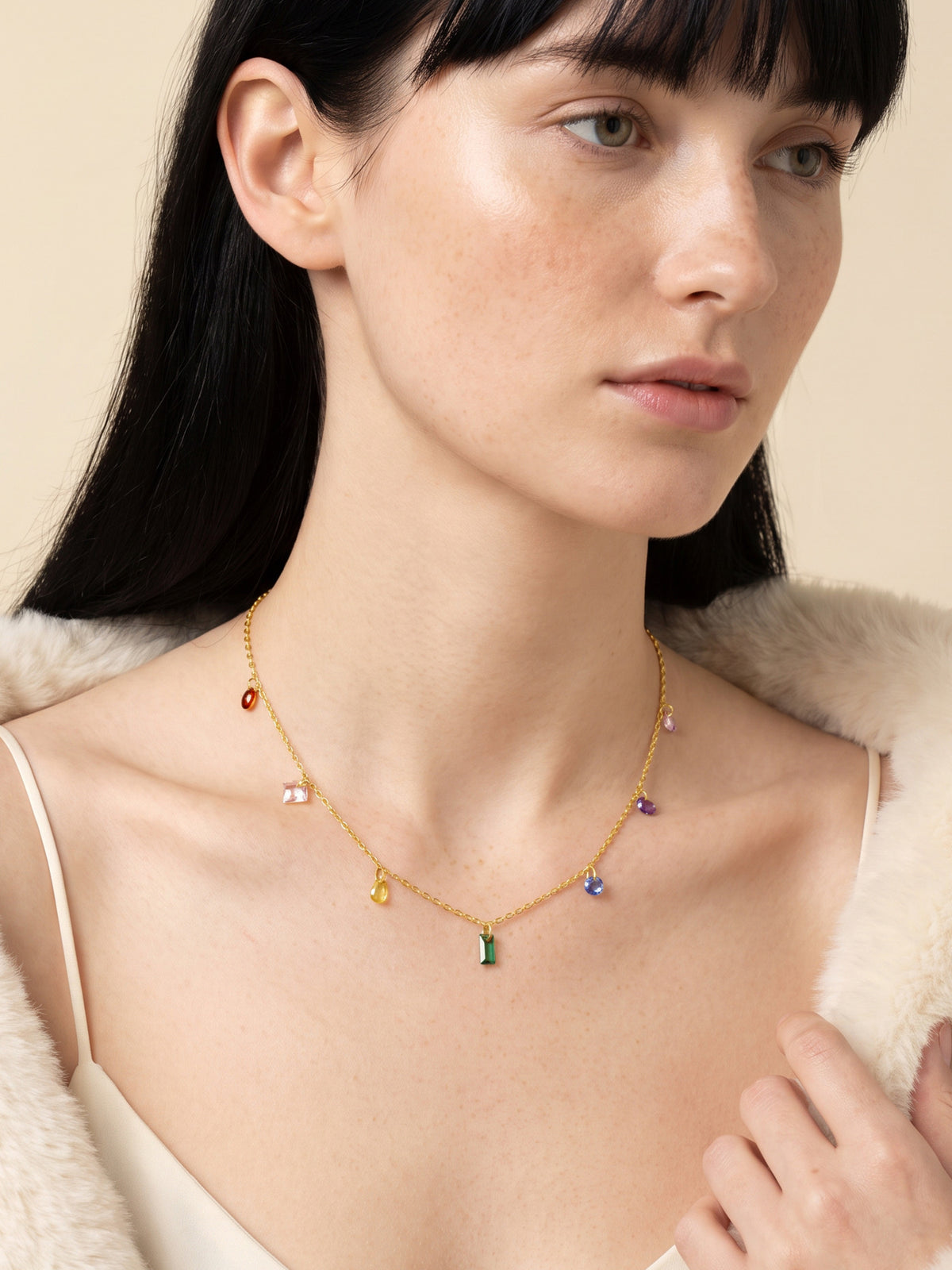 IXIA by GIVA Pebble Pop Gold Plated Necklace