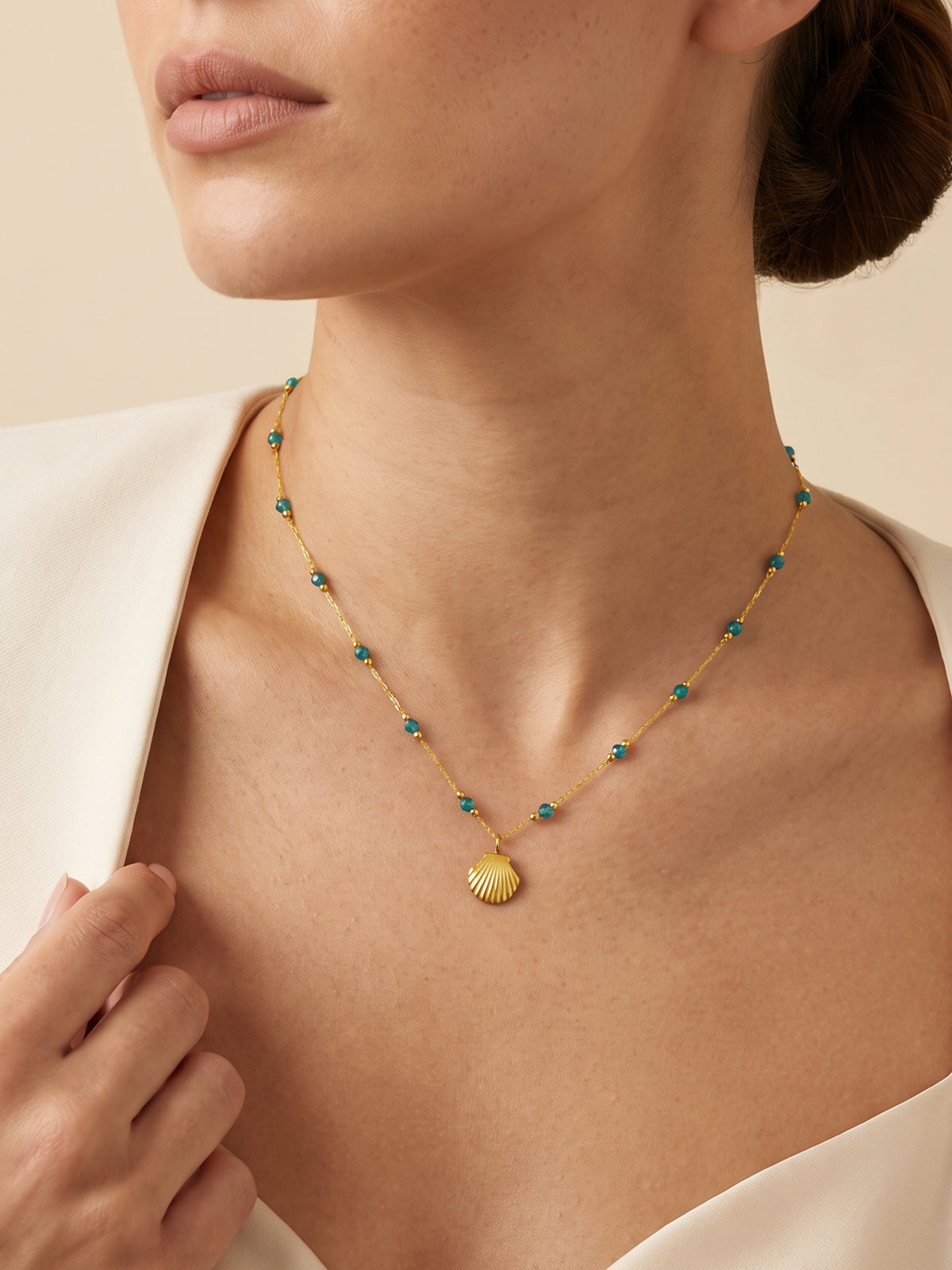 IXIA by GIVA Shellscape Gold Plated Necklace
