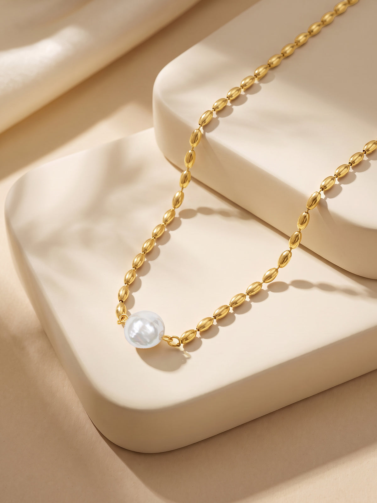 IXIA by GIVA Pearl Fiction Gold Plated Necklace