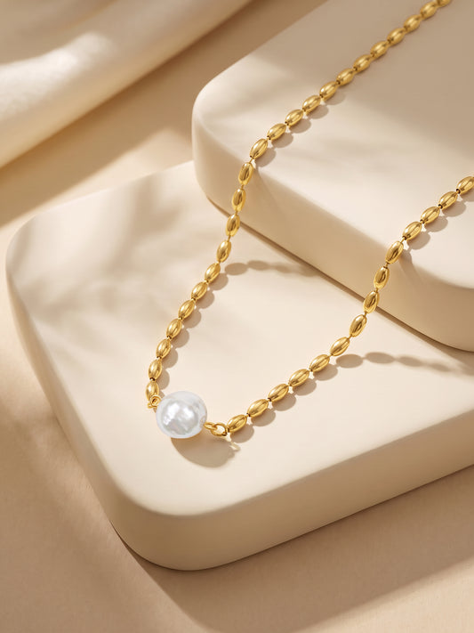 IXIA by GIVA Pearl Fiction Gold Plated Necklace