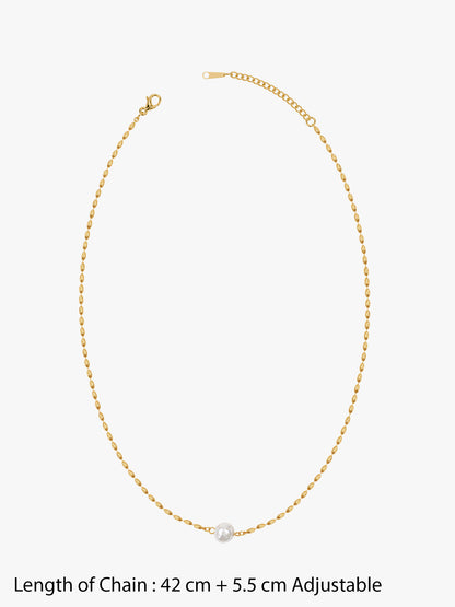 IXIA by GIVA Pearl Fiction Gold Plated Necklace