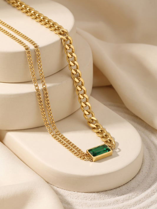IXIA by GIVA Split Second Gold Plated Necklace