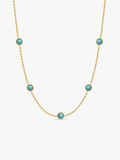 IXIA by GIVA True Blue Lagoon Gold Plated Necklace