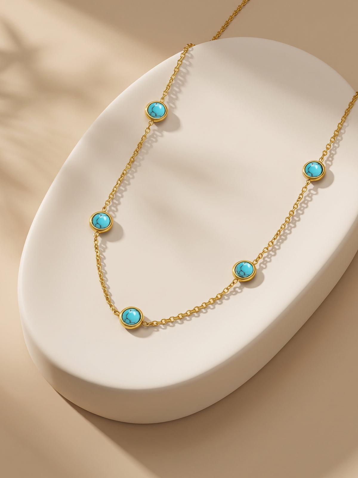 IXIA by GIVA True Blue Lagoon Gold Plated Necklace
