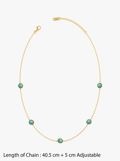 IXIA by GIVA True Blue Lagoon Gold Plated Necklace