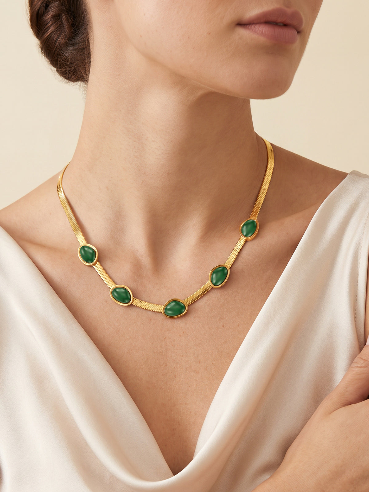 IXIA by GIVA Wild Moss Gold Plated Necklace