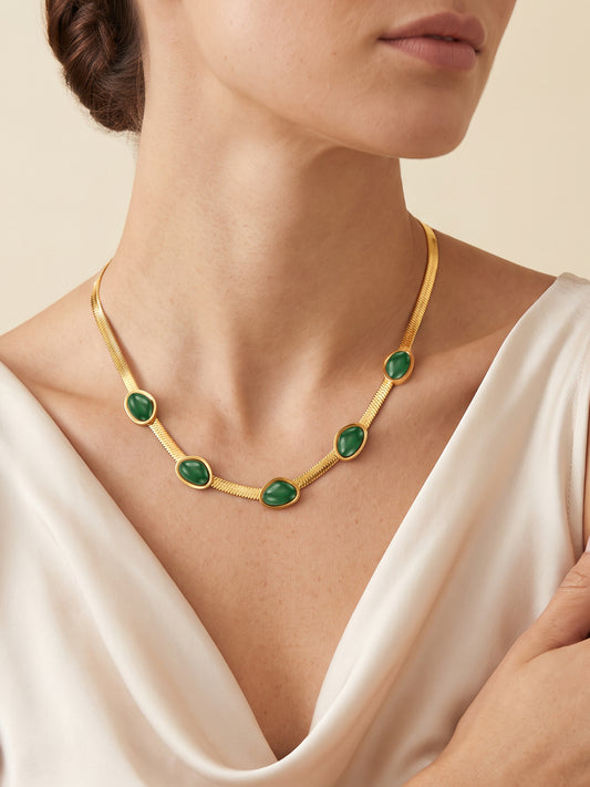 IXIA by GIVA Wild Moss Gold Plated Necklace