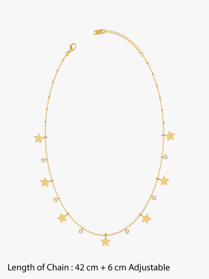 IXIA by GIVA Night Sparkle Gold Plated Necklace