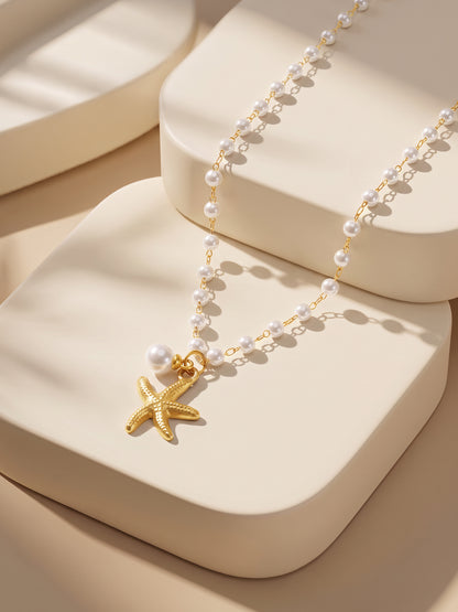 IXIA by GIVA Starfish Wish Gold Plated Necklace