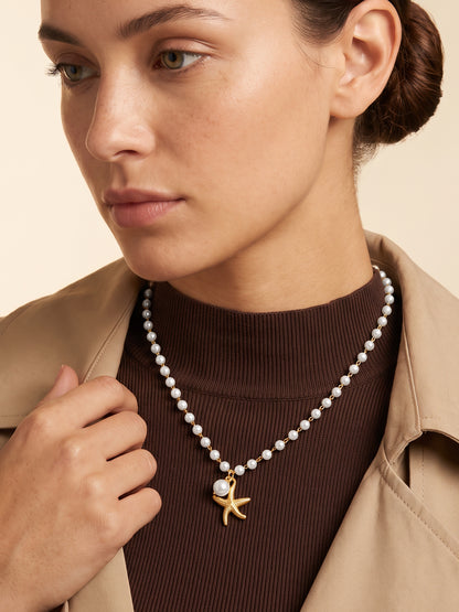 IXIA by GIVA Starfish Wish Gold Plated Necklace