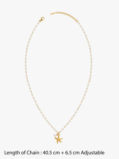 IXIA by GIVA Starfish Wish Gold Plated Necklace
