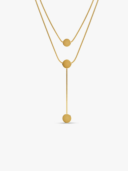 IXIA by GIVA Peaceful Sparkle Gold Plated Lariat Necklace