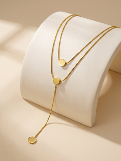 IXIA by GIVA Peaceful Sparkle Gold Plated Lariat Necklace