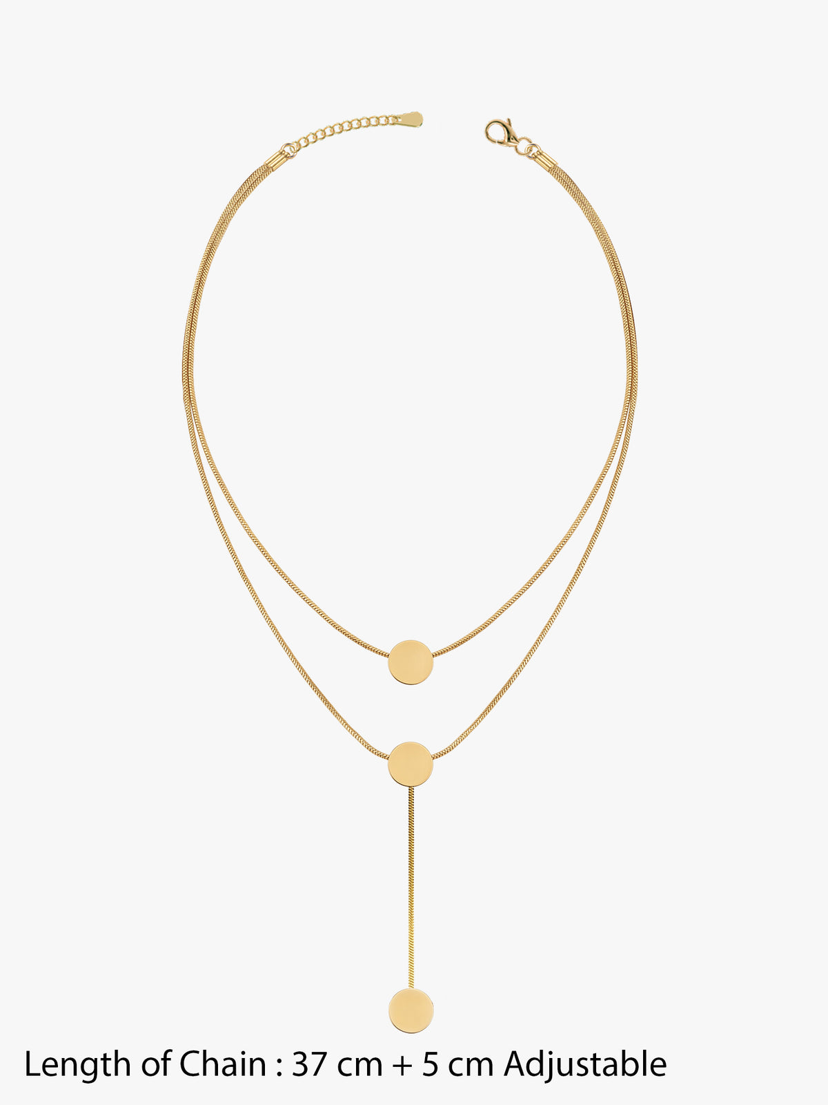 IXIA by GIVA Peaceful Sparkle Gold Plated Lariat Necklace