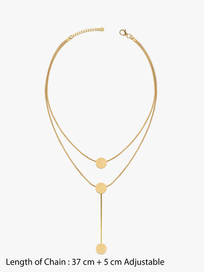 IXIA by GIVA Peaceful Sparkle Gold Plated Lariat Necklace