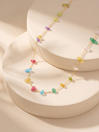 IXIA by GIVA Rainbow Roulette Gold Plated Necklace