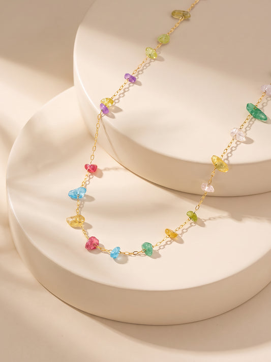 IXIA by GIVA Rainbow Roulette Gold Plated Necklace