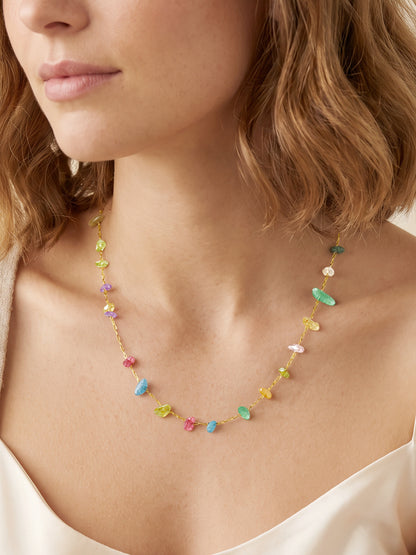IXIA by GIVA Rainbow Roulette Gold Plated Necklace