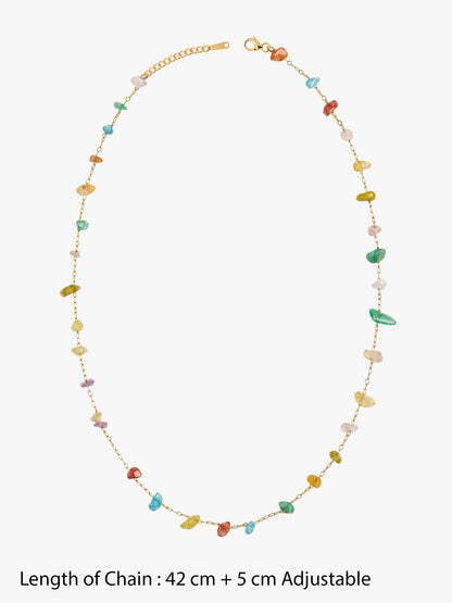 IXIA by GIVA Rainbow Roulette Gold Plated Necklace
