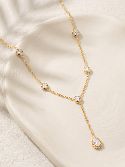 IXIA by GIVA Sparkle Stop Gold Plated Lariat Necklace