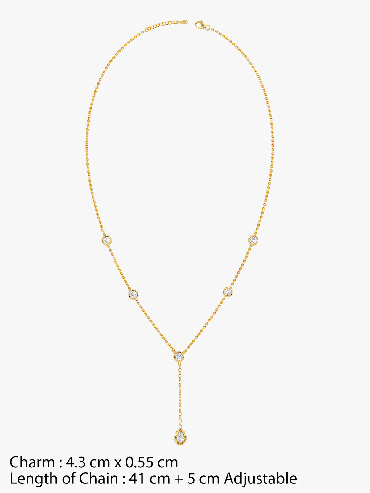 IXIA by GIVA Sparkle Stop Gold Plated Lariat Necklace