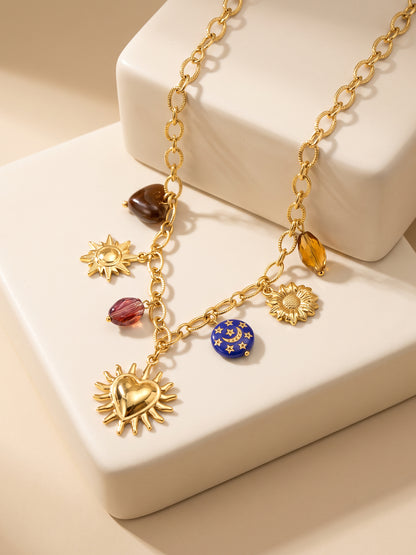 IXIA by GIVA Solar Sweetheart Gold Plated Necklace