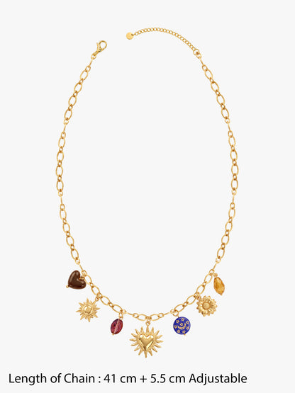 IXIA by GIVA Solar Sweetheart Gold Plated Necklace