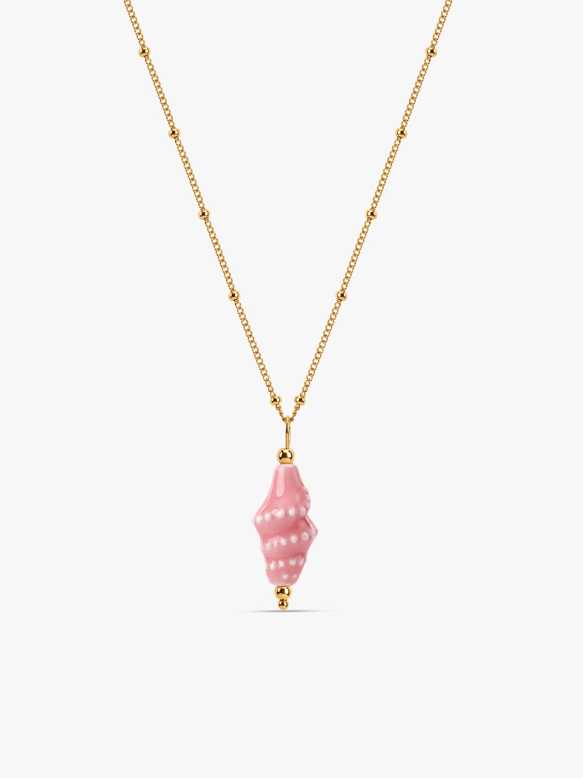 IXIA BY GIVA Pink Shell Gold Plated Necklace