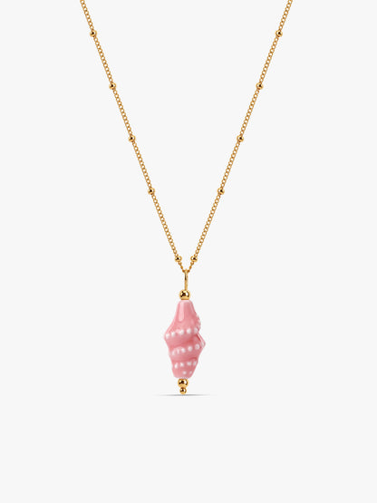 IXIA BY GIVA Pink Shell Gold Plated Necklace