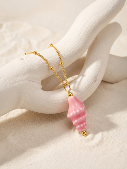 IXIA BY GIVA Pink Shell Gold Plated Necklace