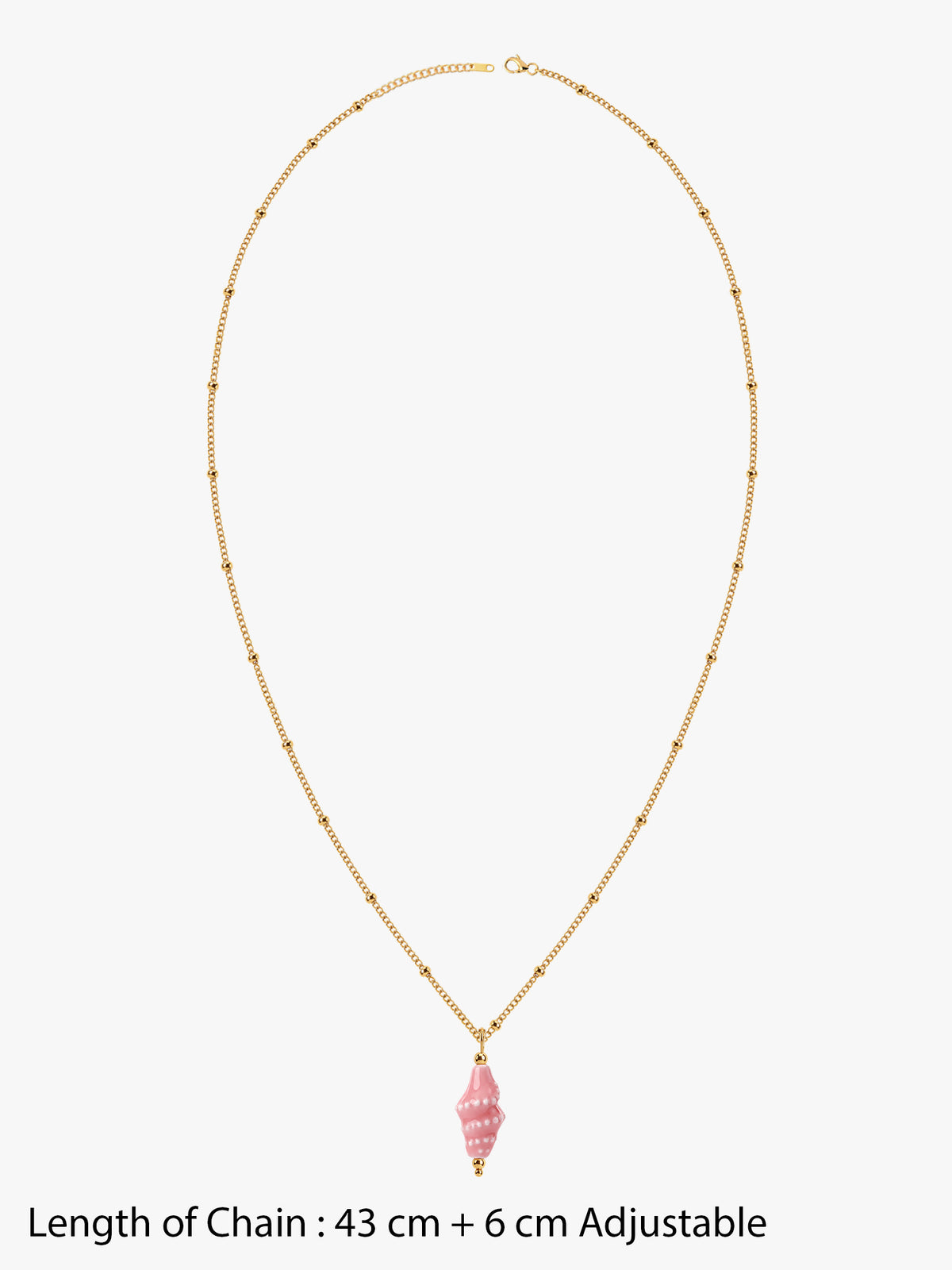 IXIA BY GIVA Pink Shell Gold Plated Necklace