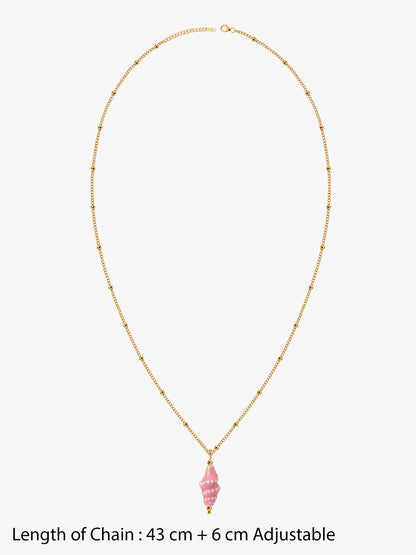 IXIA BY GIVA Pink Shell Gold Plated Necklace