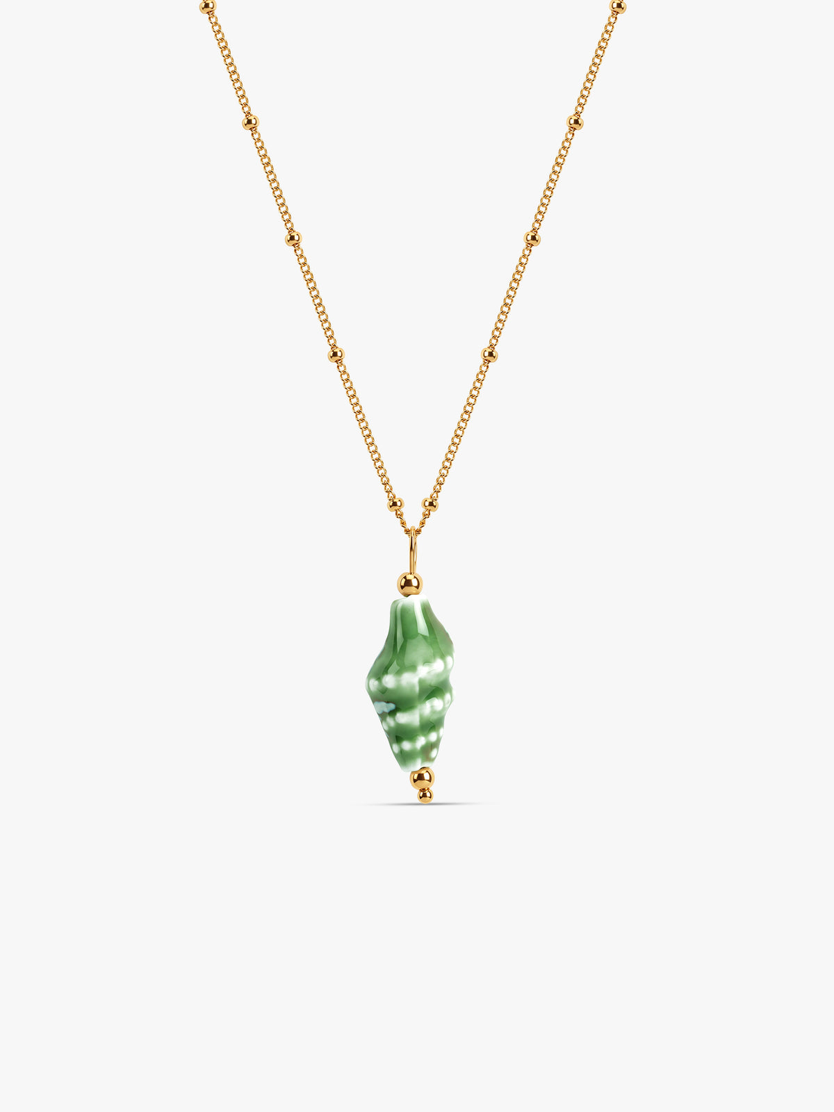 IXIA BY GIVA Green Shell Gold Plated Necklace