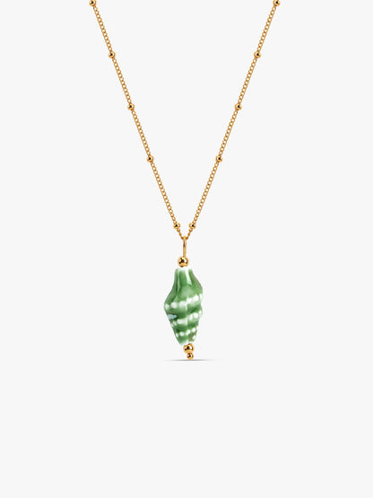 IXIA BY GIVA Green Shell Gold Plated Necklace
