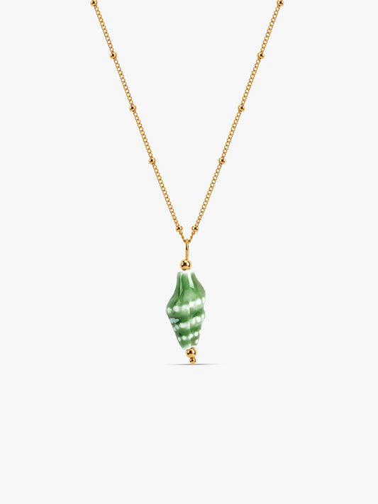 IXIA BY GIVA Green Shell Gold Plated Necklace