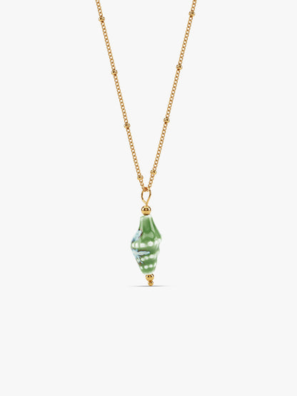IXIA BY GIVA Green Shell Gold Plated Necklace
