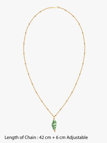 IXIA BY GIVA Green Shell Gold Plated Necklace