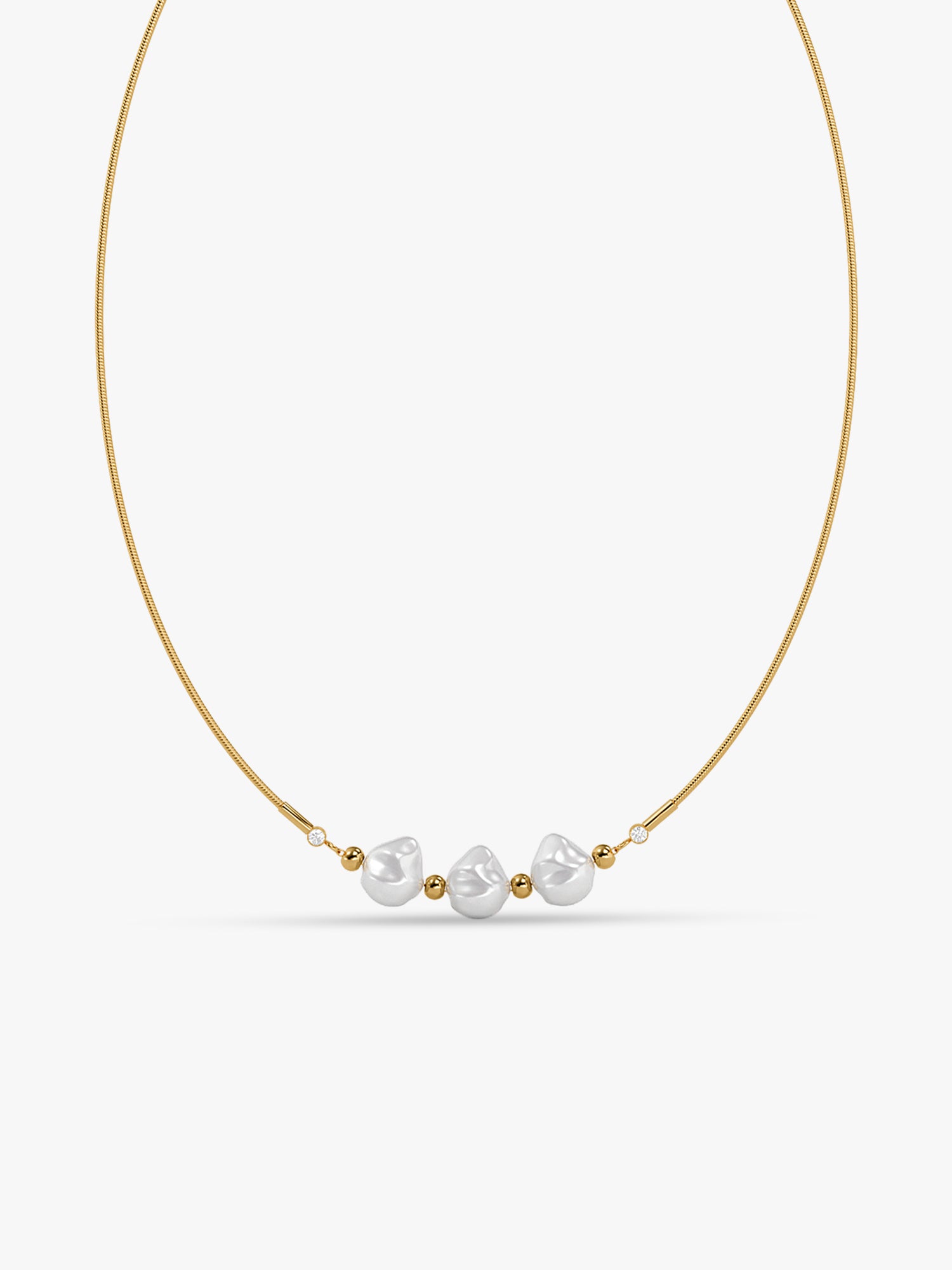 Pearl Drop Gold Plated Necklace