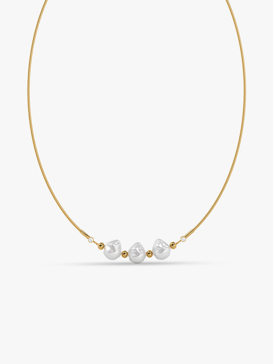 Pearl Drop Gold Plated Necklace