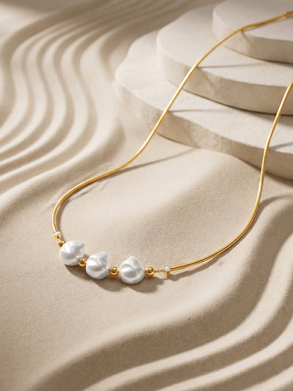Pearl Drop Gold Plated Necklace