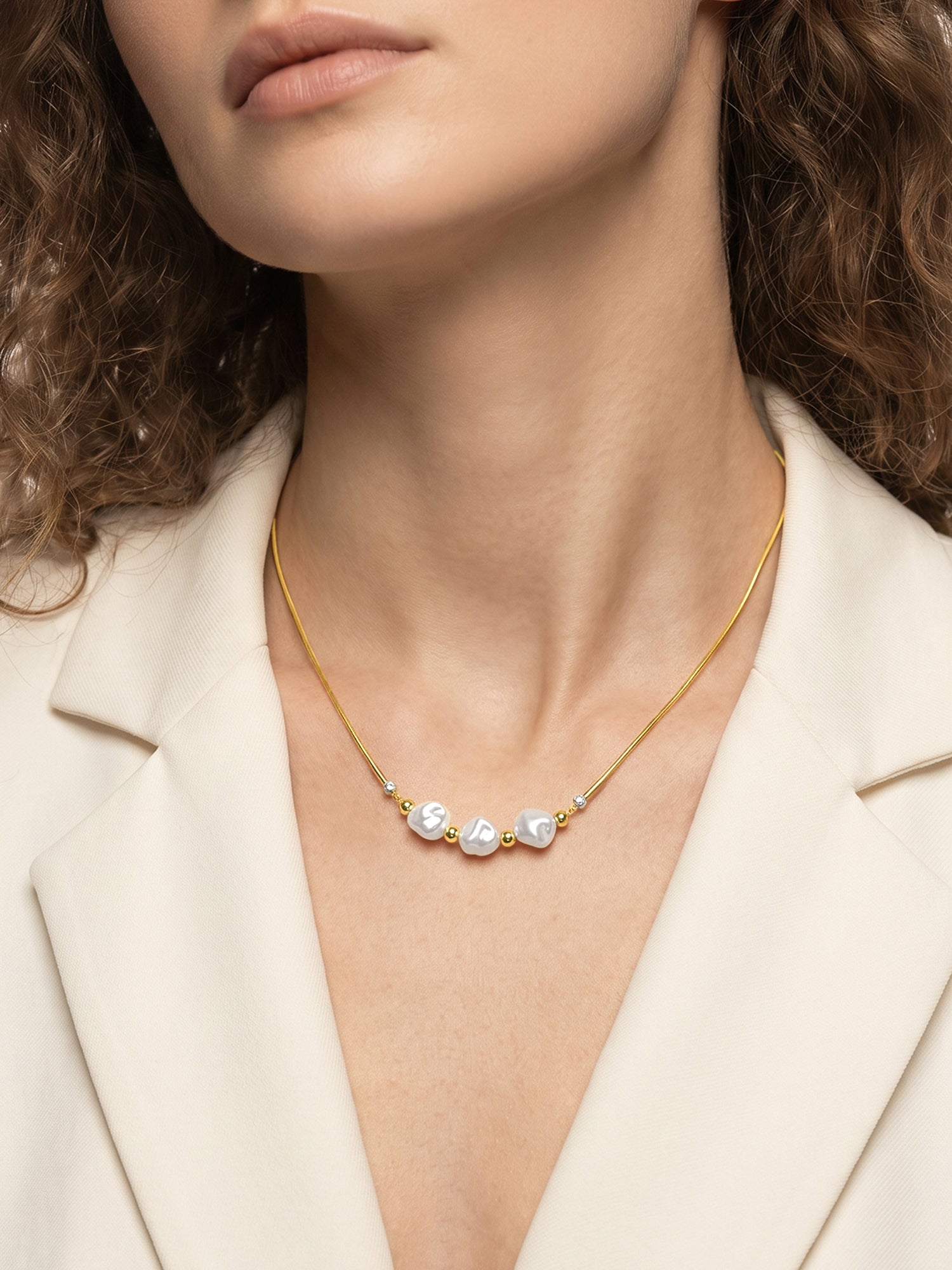 Pearl Drop Gold Plated Necklace