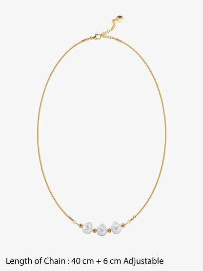 Pearl Drop Gold Plated Necklace
