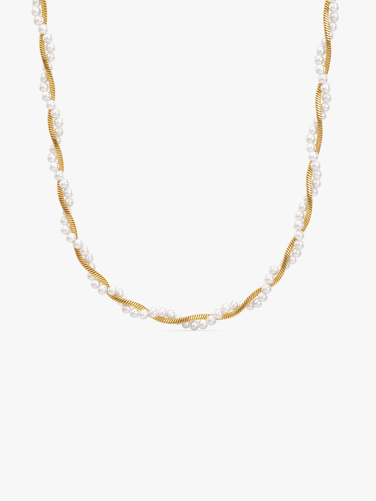 IXIA by GIVA Pearly Twist Gold Plated Necklace