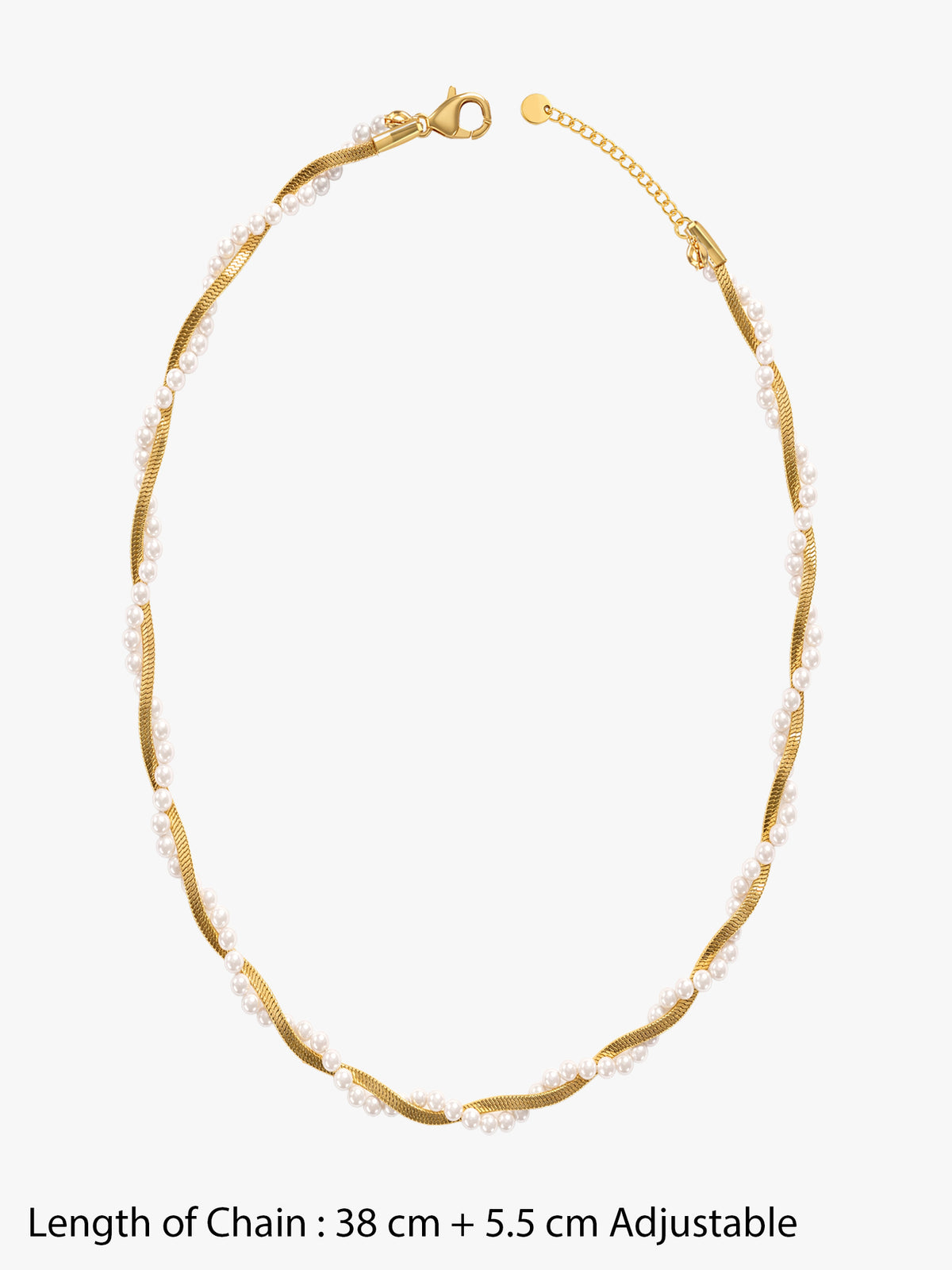 IXIA by GIVA Pearly Twist Gold Plated Necklace
