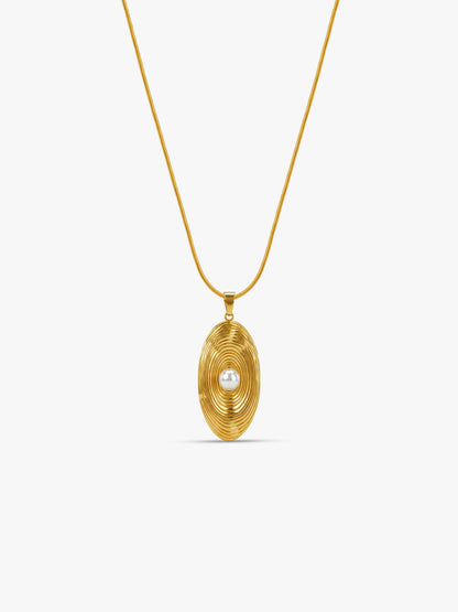 Secret Frame Gold Plated Pendant with Link Chain