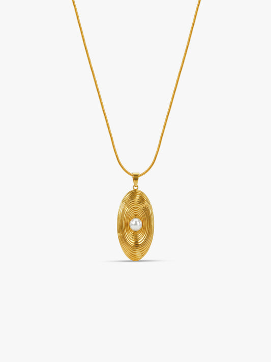 Secret Frame Gold Plated Pendant with Link Chain