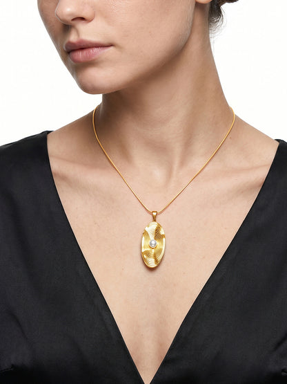 Secret Frame Gold Plated Pendant with Link Chain